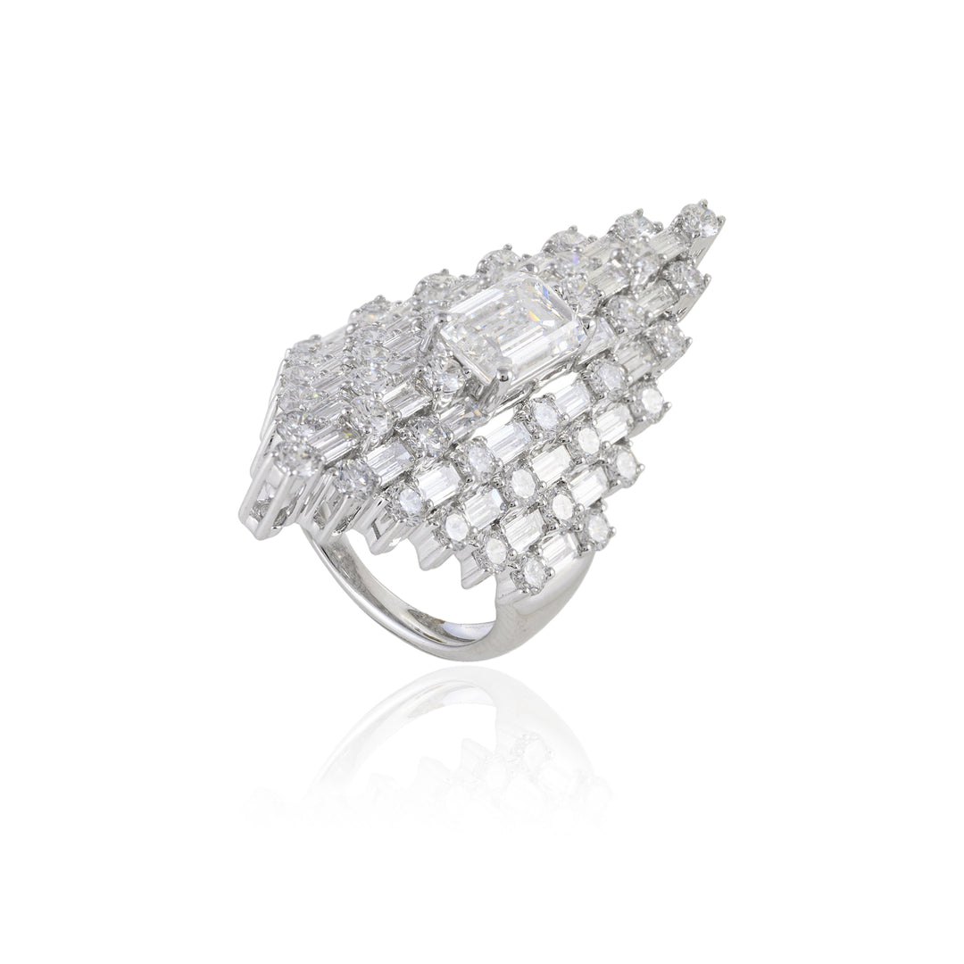 Gleeful Moon Solitaire Ring