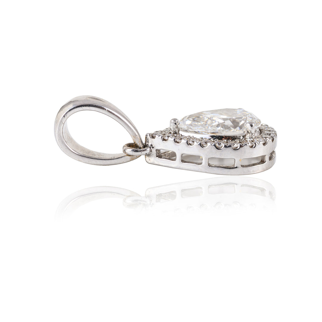 Halo Drop Poire Pendant