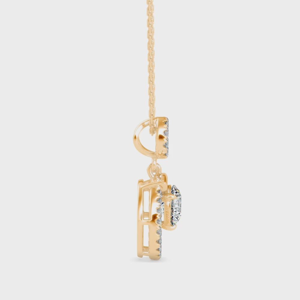 Duo Round Solitaire Pendant