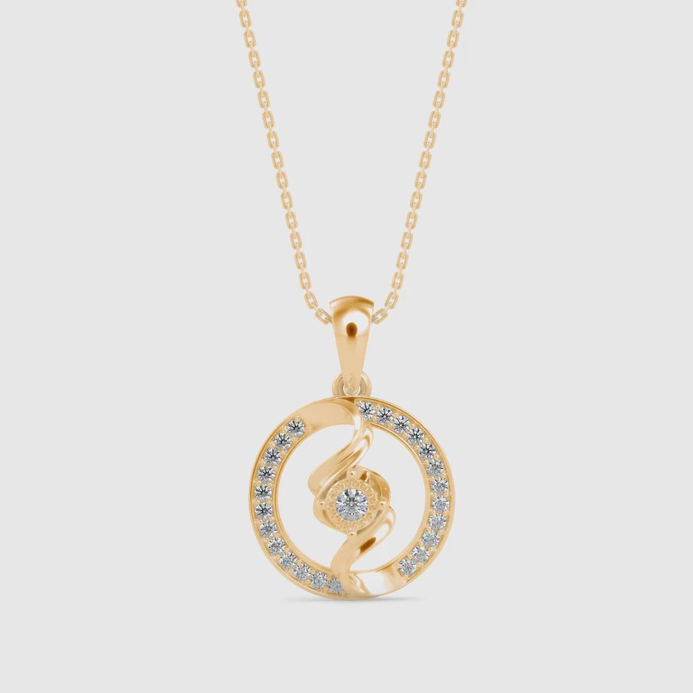 Swirl Solitaire Pendant