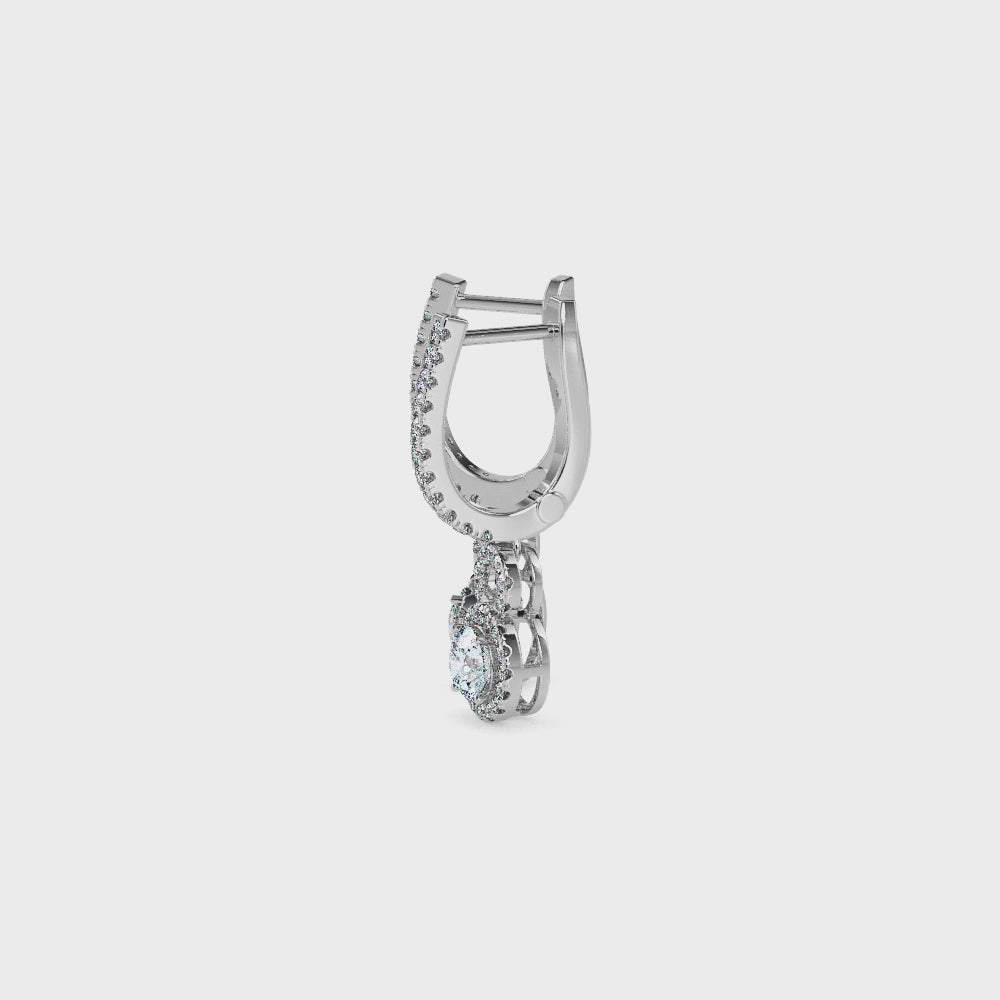 Sleek Round Drop Solitaire Dangler