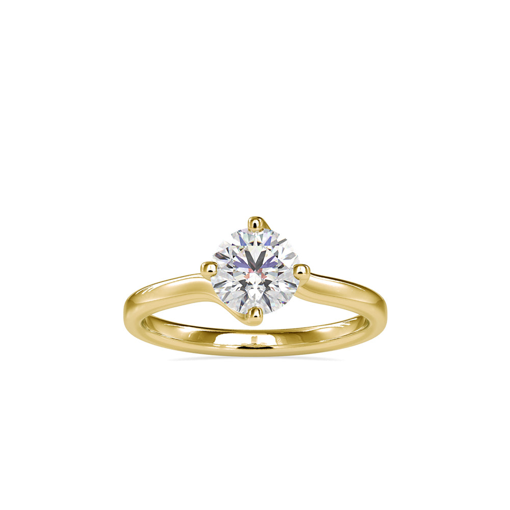 Melodic Solitaire Gold Ring