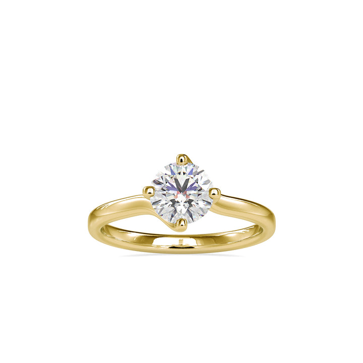 Melodic Solitaire Gold Ring