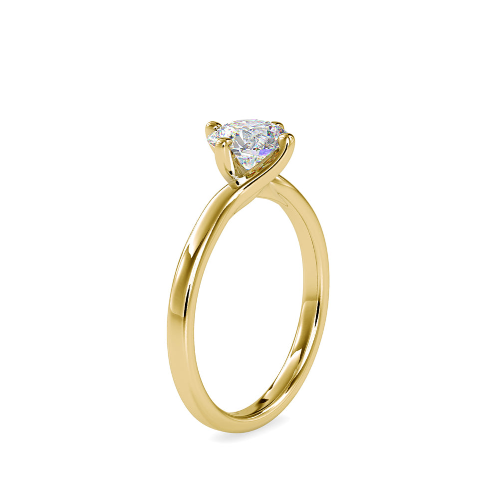 Melodic Solitaire Gold Ring