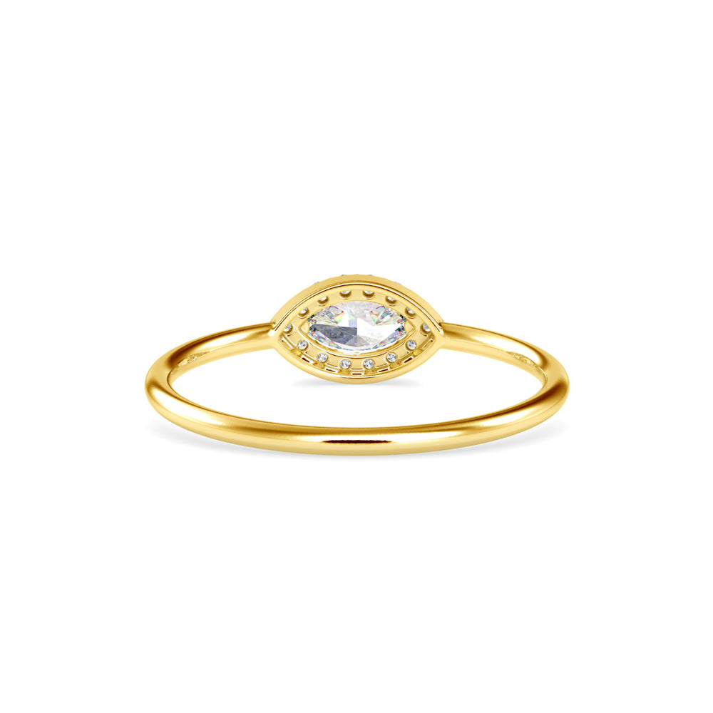 Bulged Wing Solitaire Ring