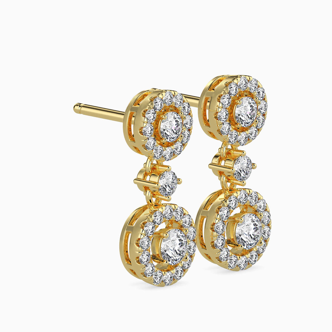Duo Round Solitaire Earrings