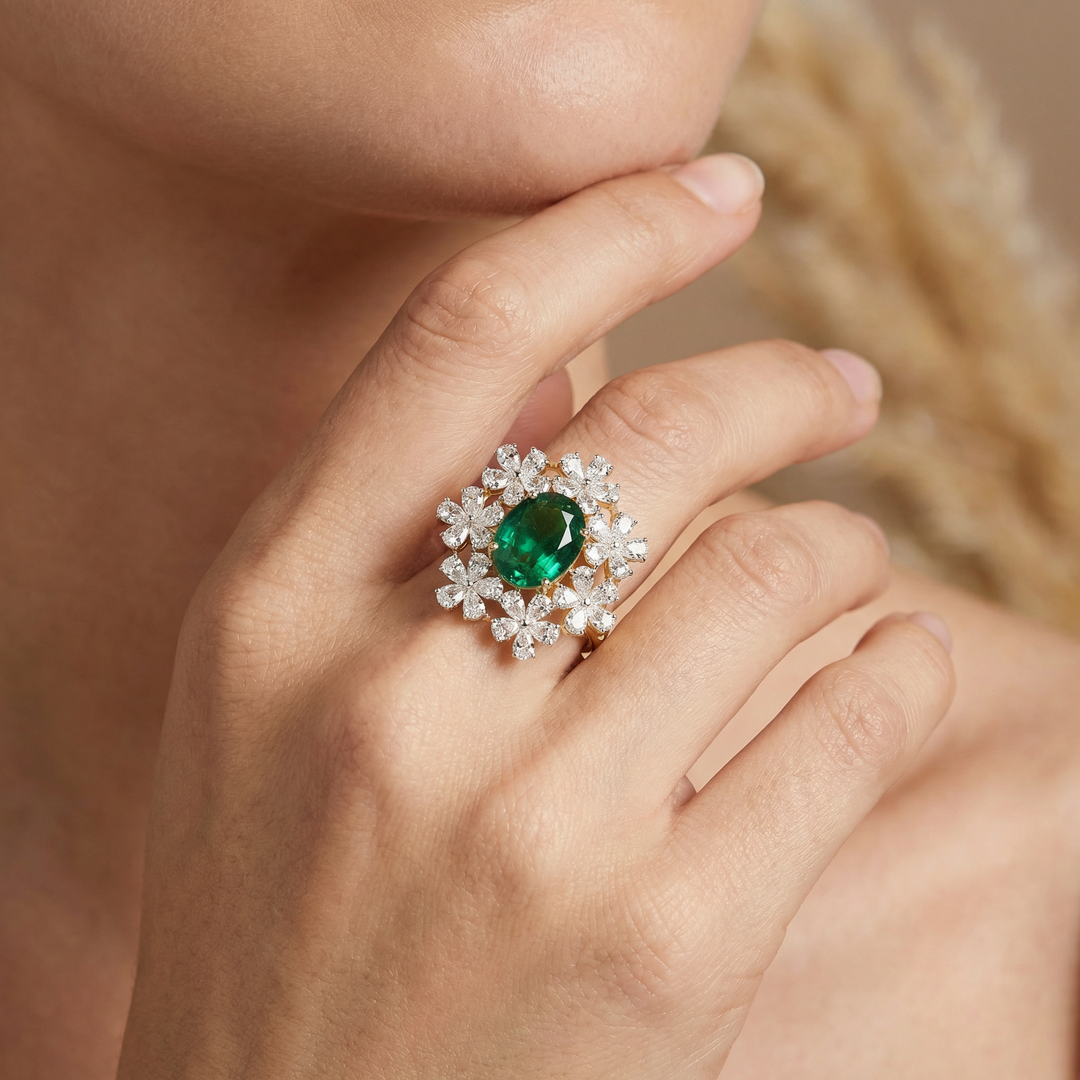 Verdant Glow Lab-Grown Diamond Ring