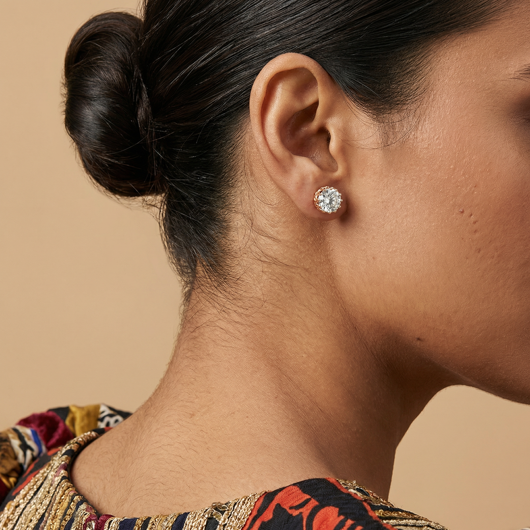 Beauty Moulded Solitaire Studs