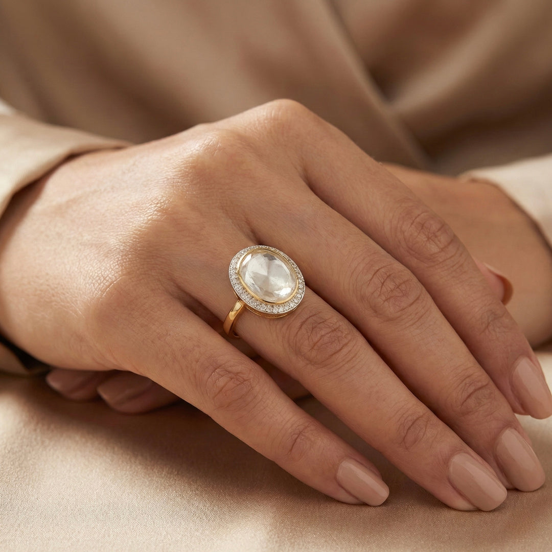 Classic Single Diamond Polki Ring
