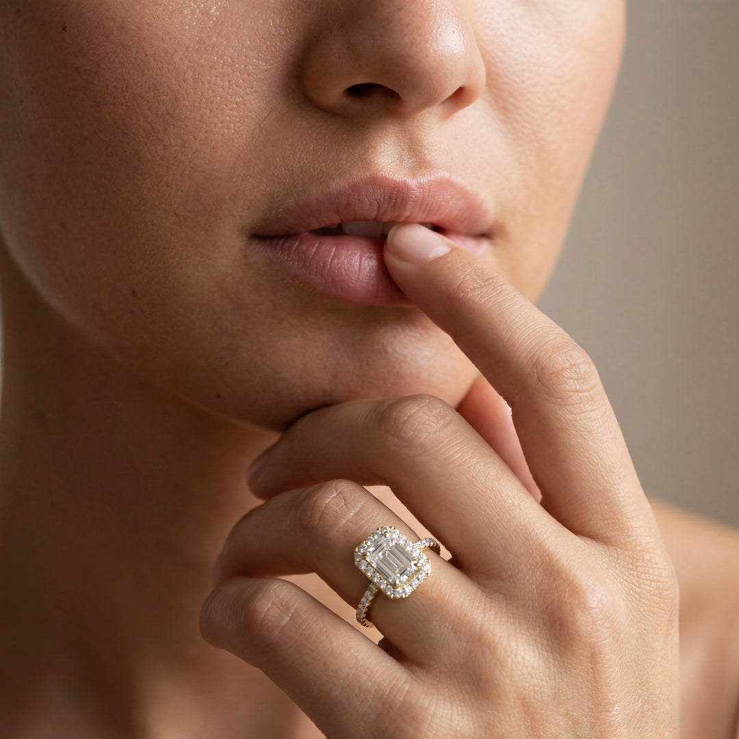 Classic Emerald Halo Ring