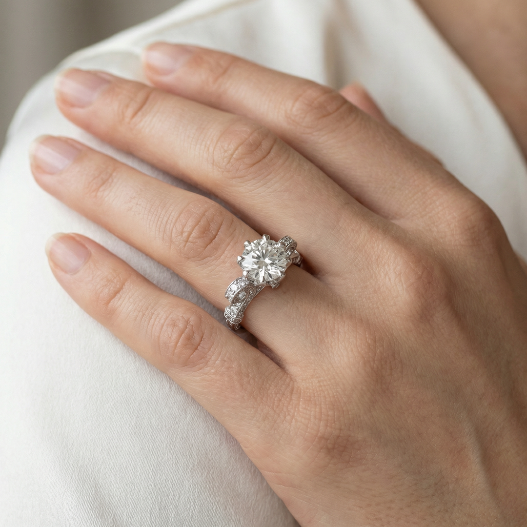 Crown Setted Solitaire Ring