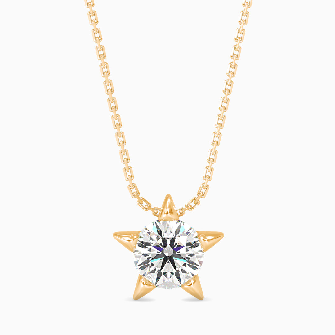 5 Prong Star Solitaire Pendant