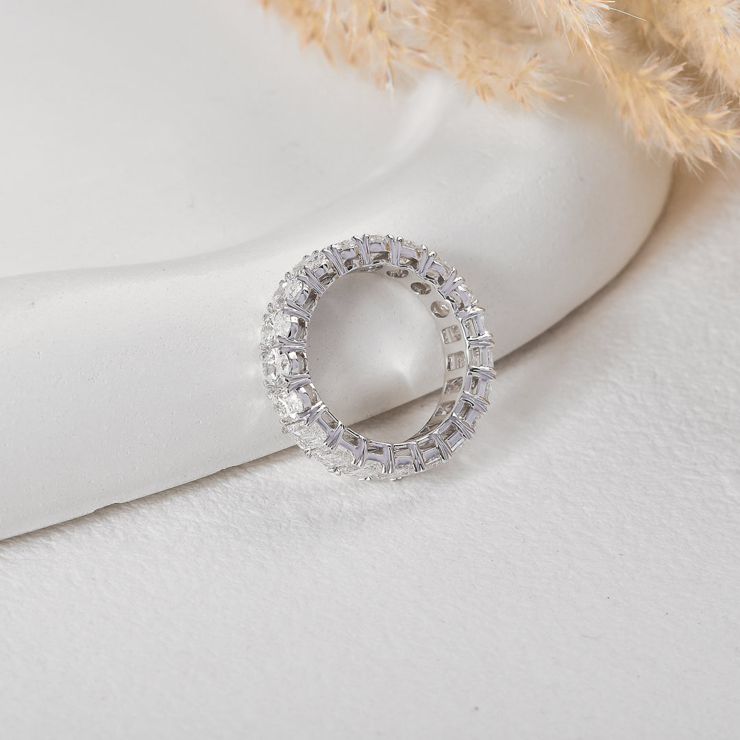 Dual Spark Oval-Emerald Lab-Grown Diamond Band