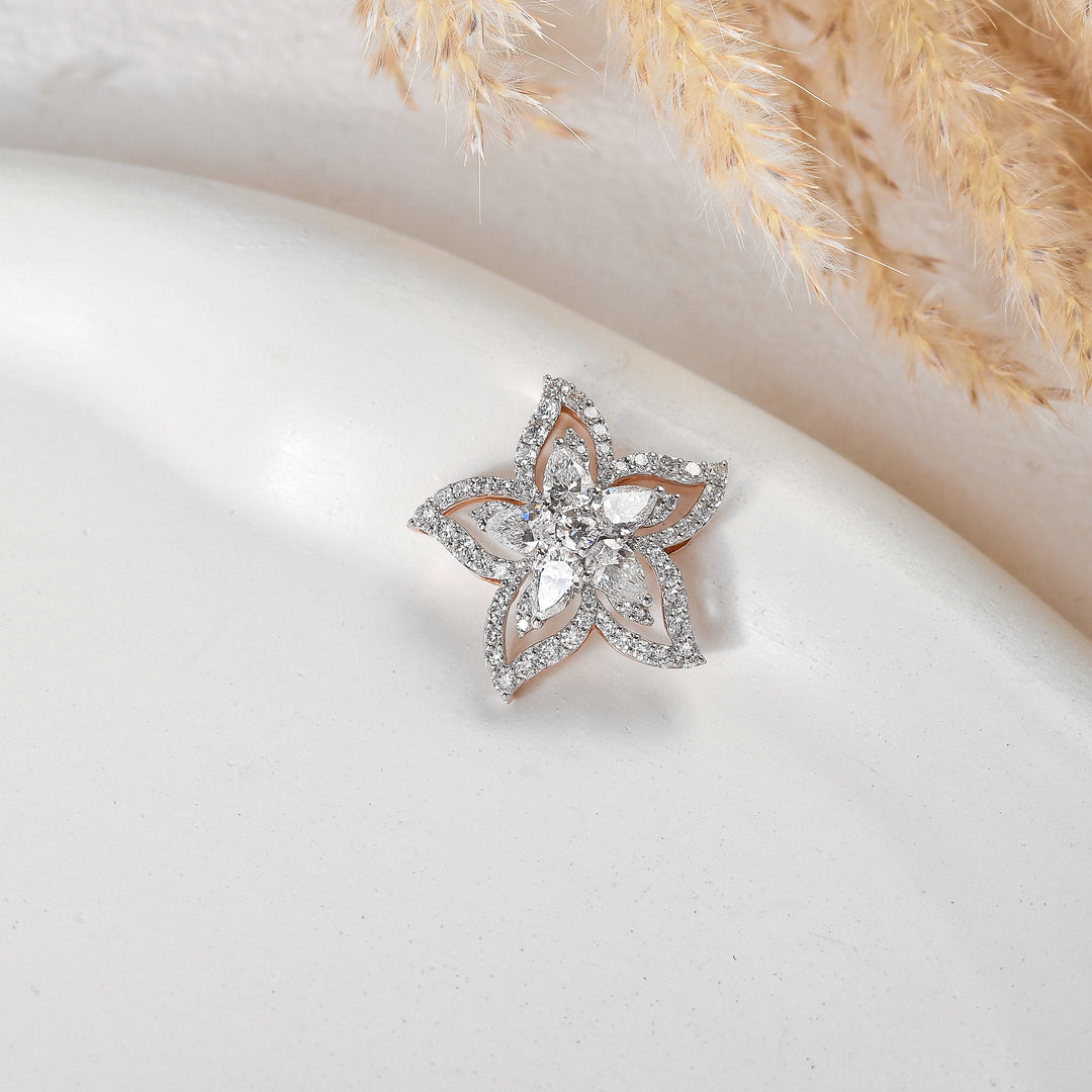 Floral Star Diamond Locket