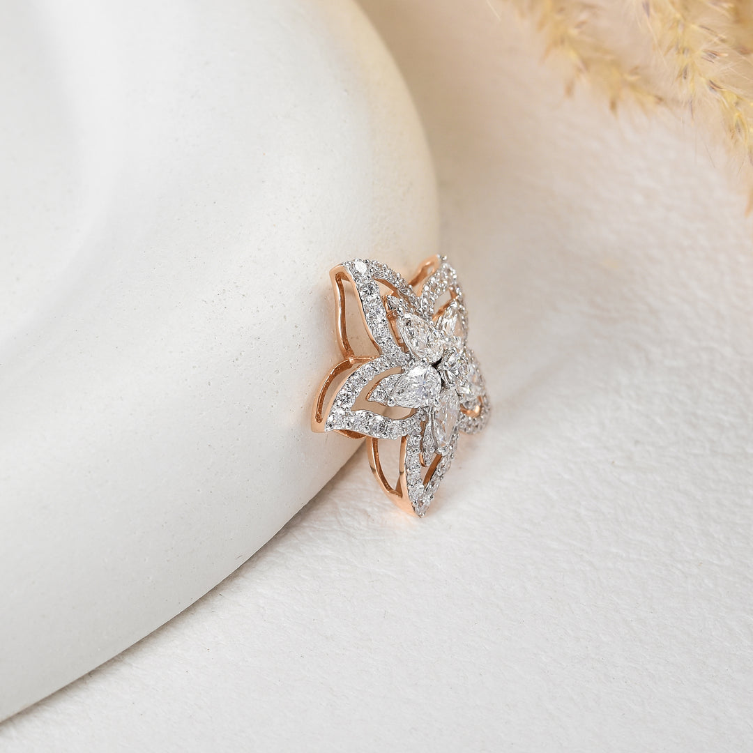Floral Star Diamond Locket
