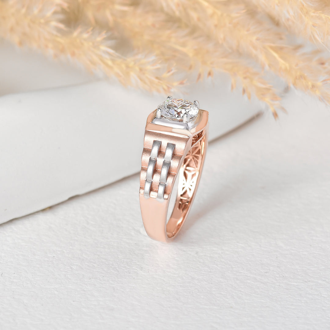 Two tone 14kt Gold Diamond Men's Daily wear & Engagement Ring