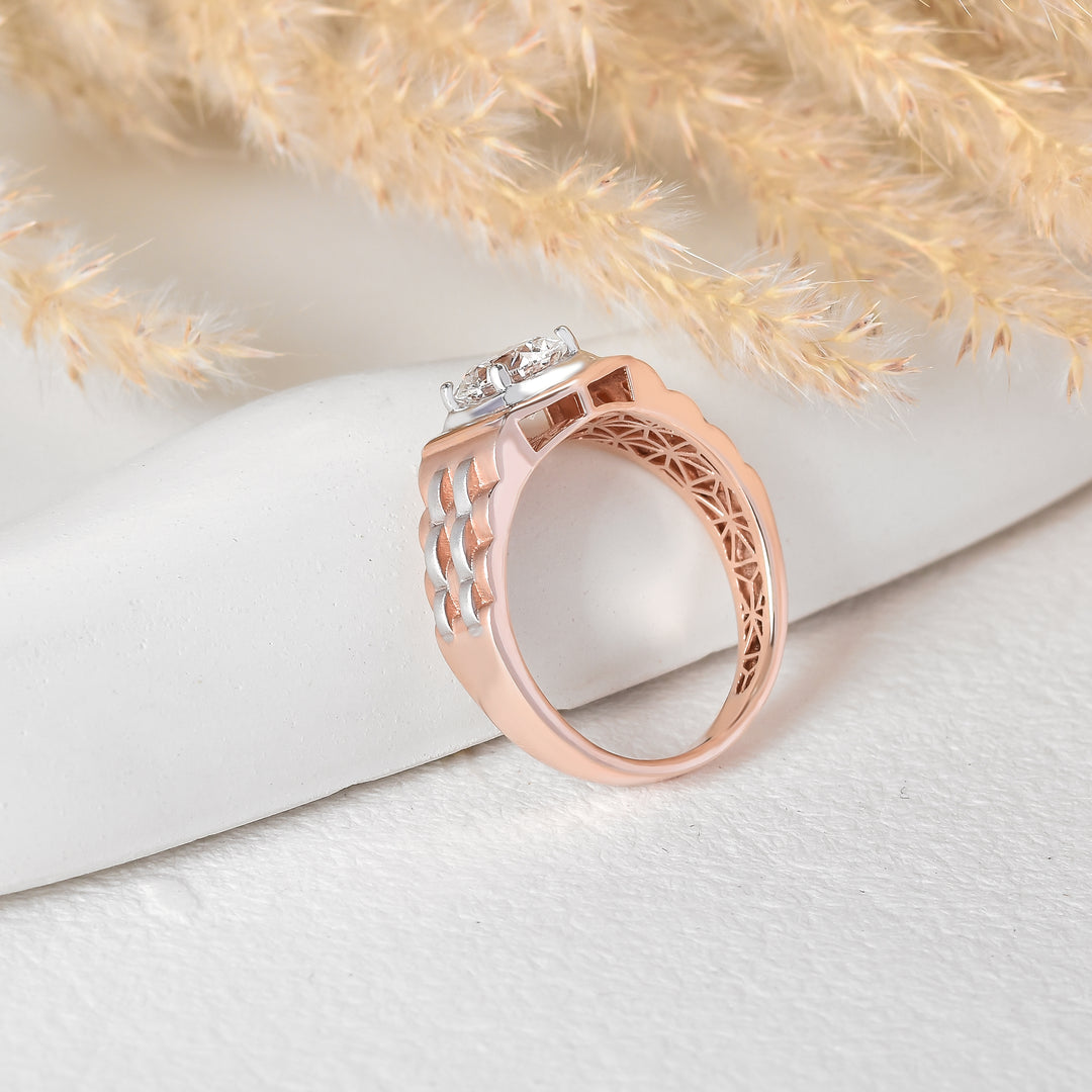 Two tone 14kt Gold Diamond Men's Daily wear & Engagement Ring