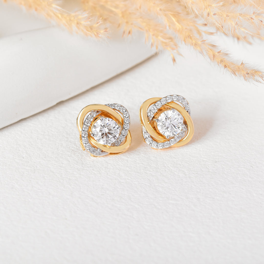 Versatile 14K Yellow Gold 3-in-1 Convertible Lab Grown Diamond Earrings