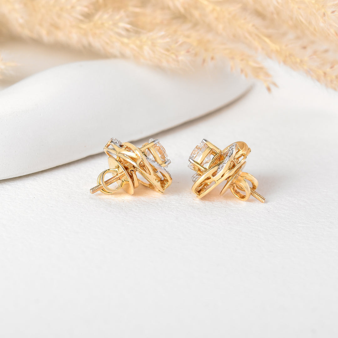 Versatile 14K Yellow Gold 3-in-1 Convertible Lab Grown Diamond Earrings
