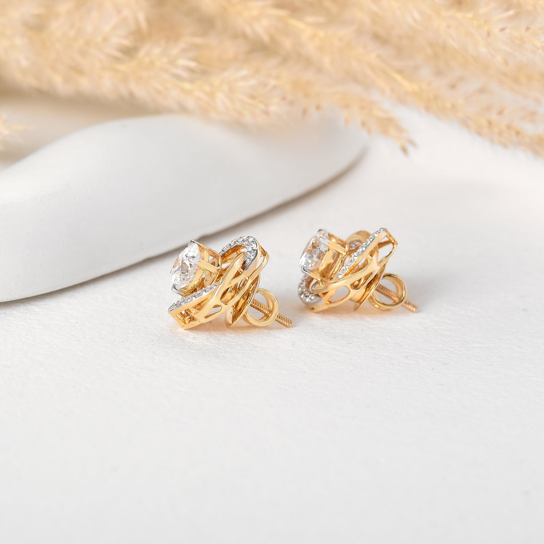Versatile 14K Yellow Gold 3-in-1 Convertible Lab Grown Diamond Earrings