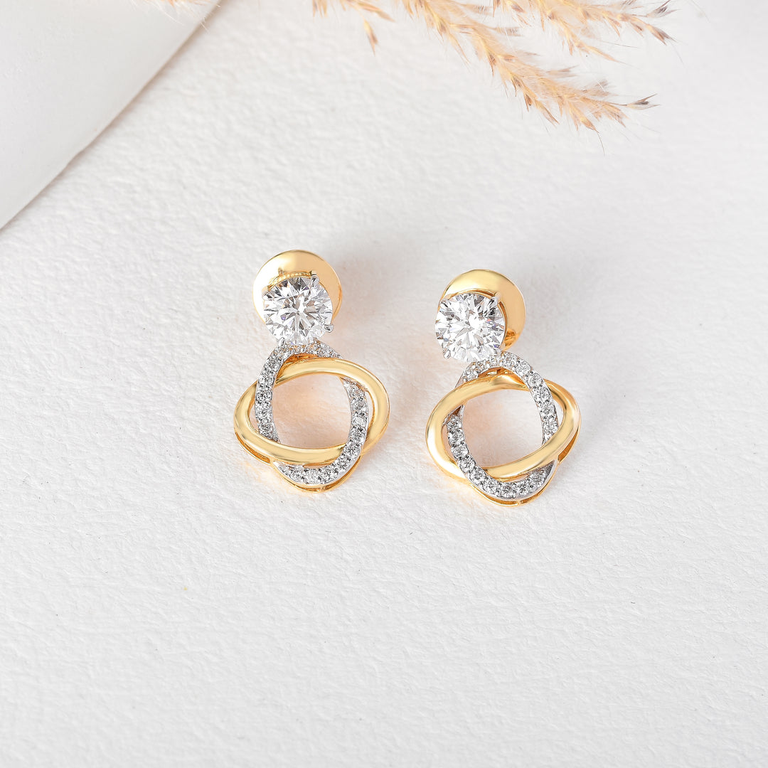 Versatile 14K Yellow Gold 3-in-1 Convertible Lab Grown Diamond Earrings