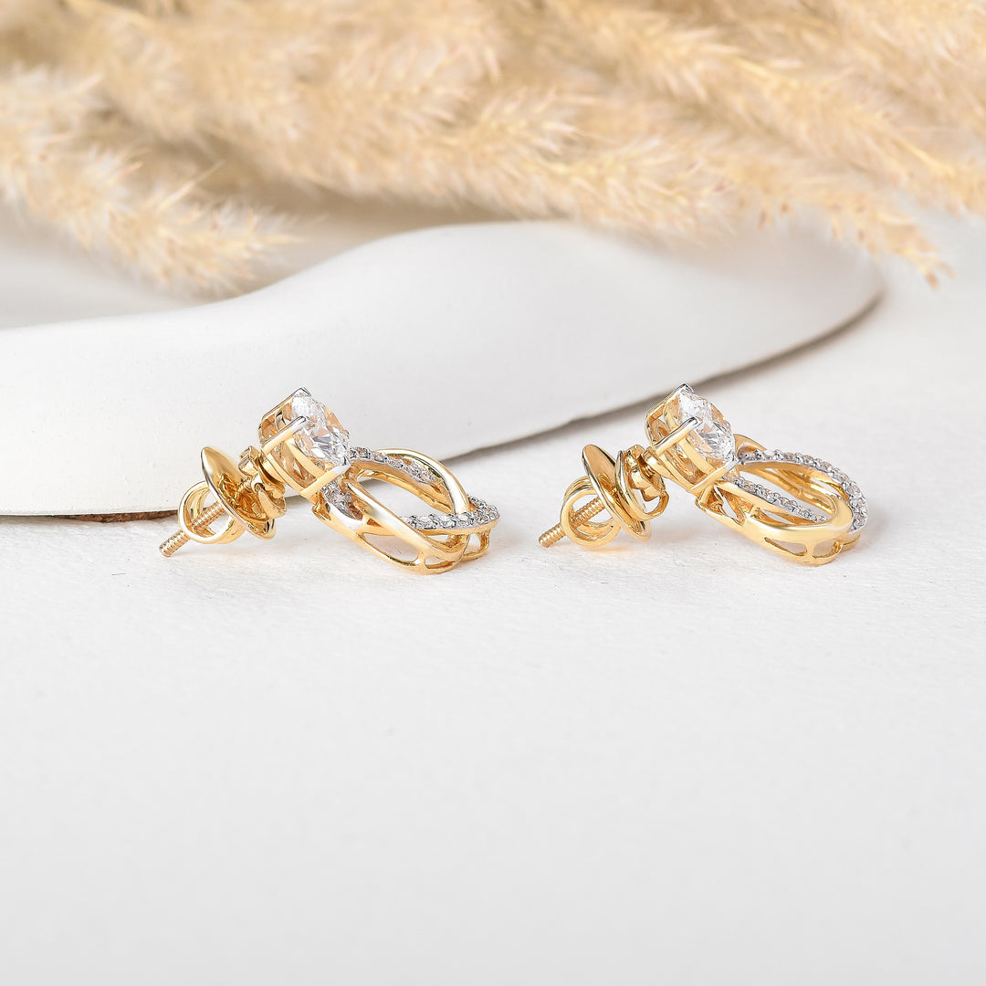 Versatile 14K Yellow Gold 3-in-1 Convertible Lab Grown Diamond Earrings