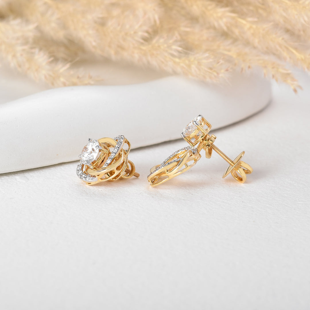 Versatile 14K Yellow Gold 3-in-1 Convertible Lab Grown Diamond Earrings
