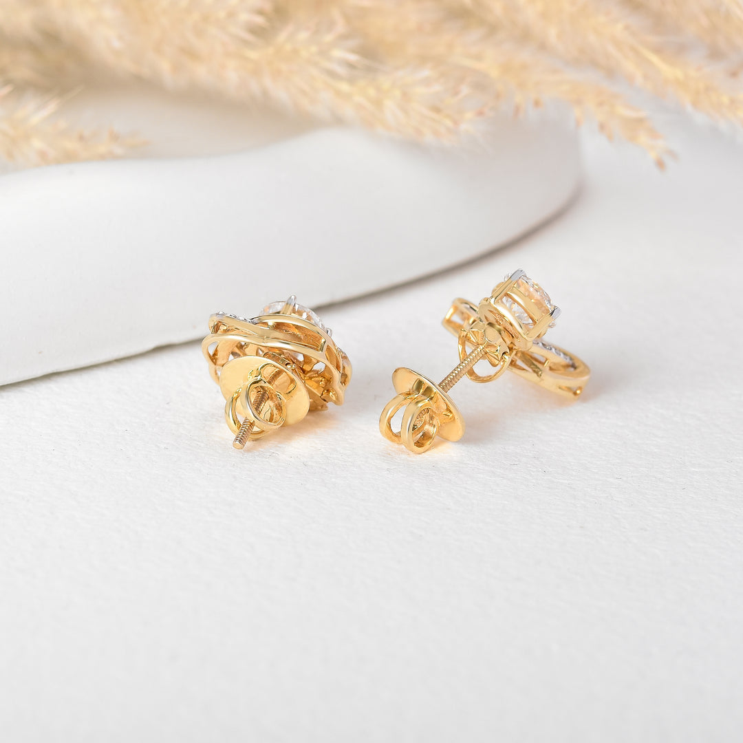 Versatile 14K Yellow Gold 3-in-1 Convertible Lab Grown Diamond Earrings