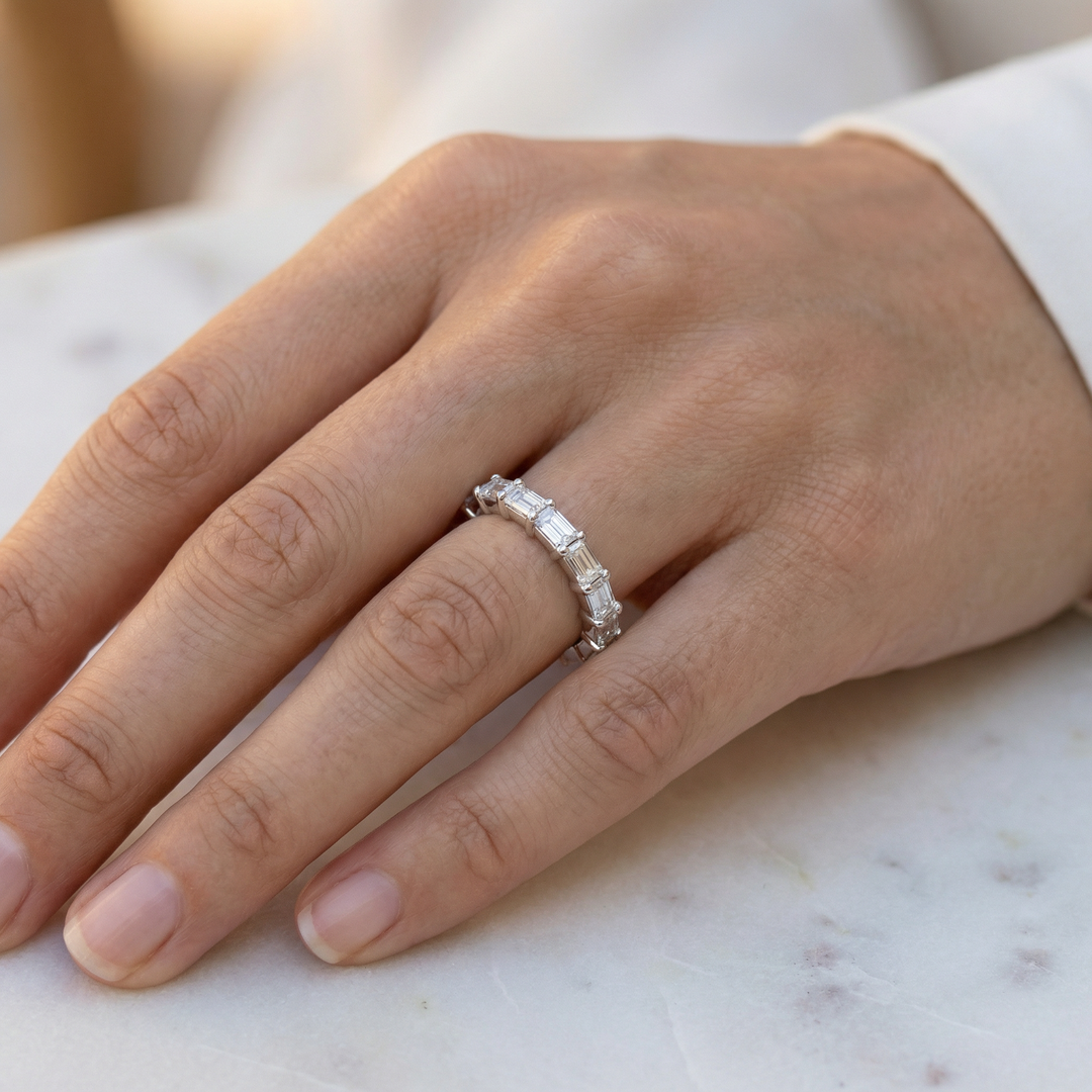 Emerald Row Solitaire Ring