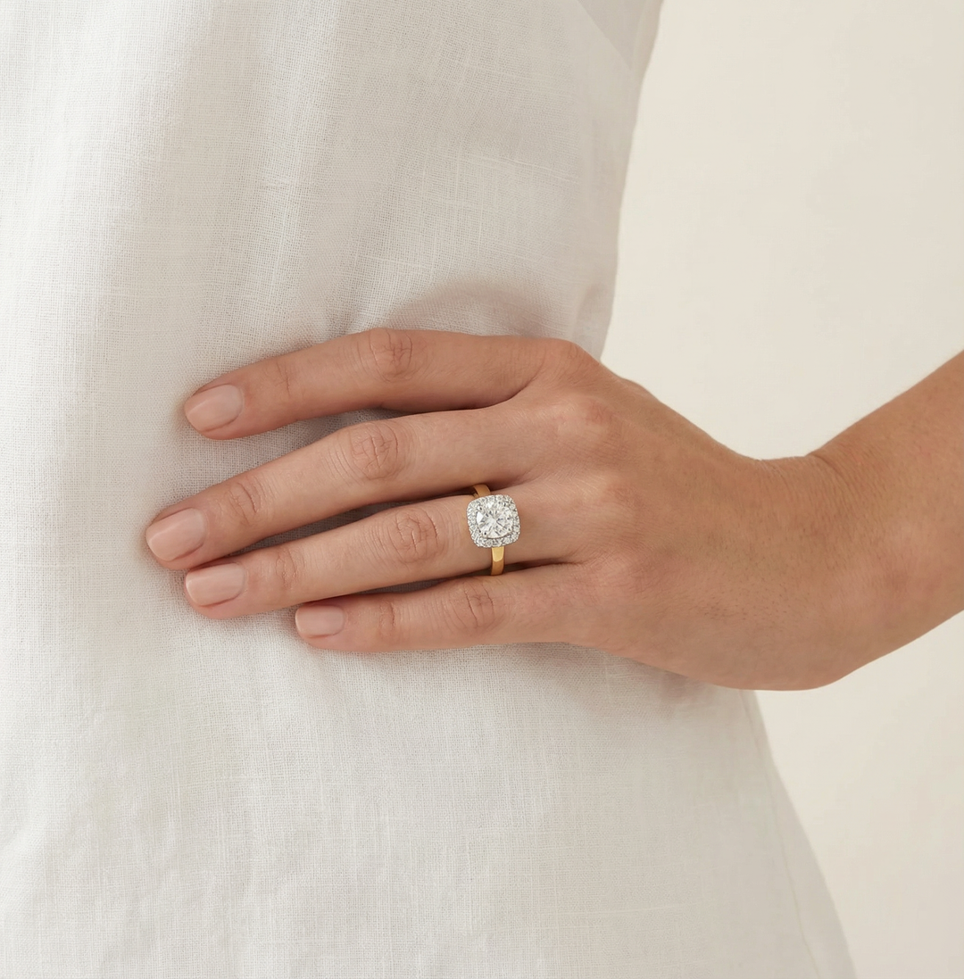 Essential Halo Solitaire Ring