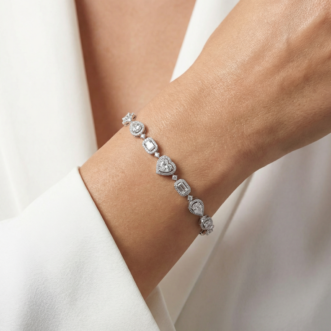 Halo Solitaire Bracelet