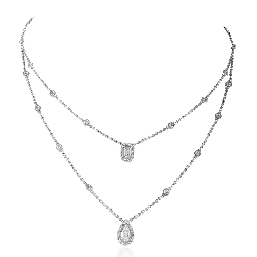 Double Layer Halo Solitaire Bubble Necklace