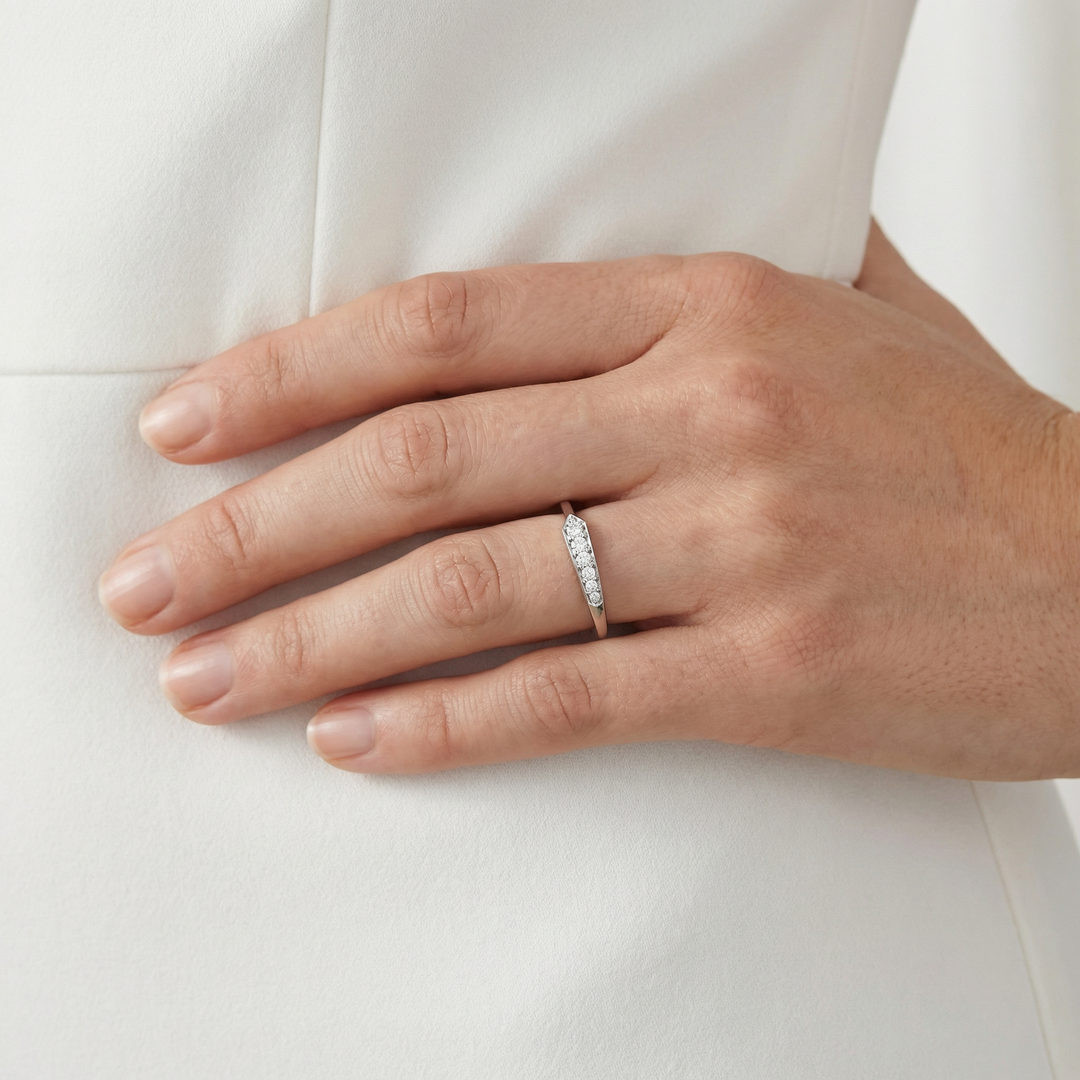 Minimalist Arrow Tip Diamond Band