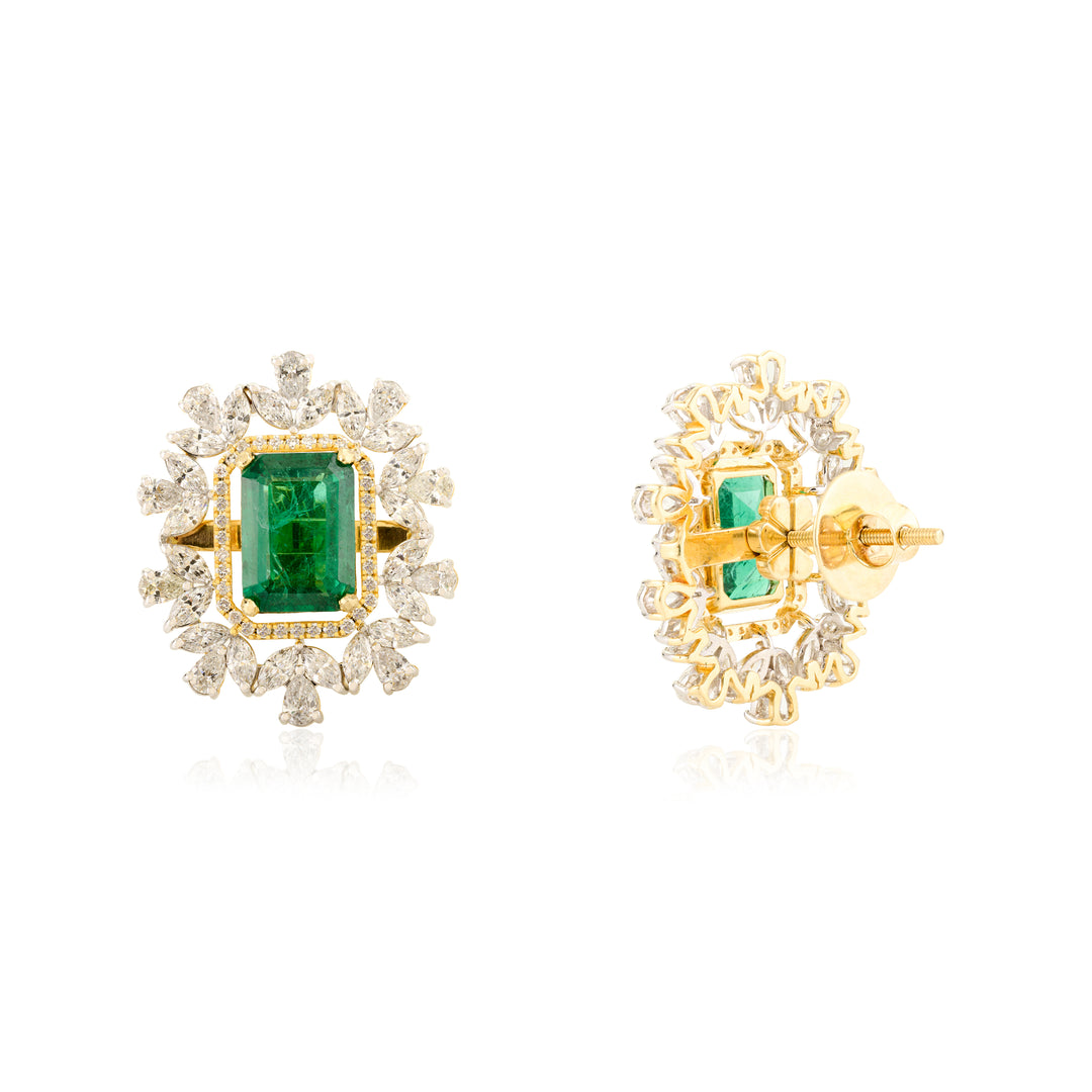 Diamond Halo Stud with stunning Green Quartz