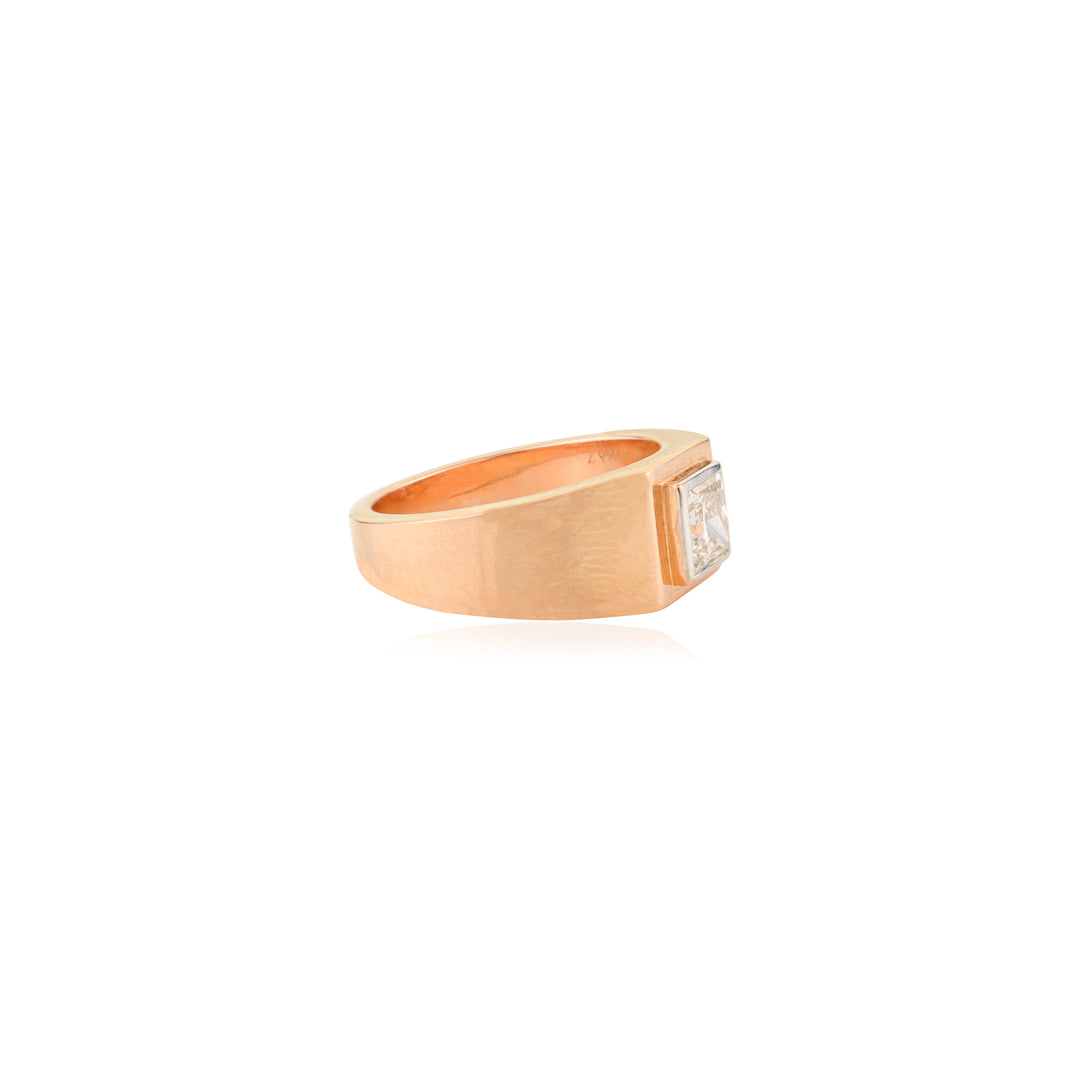 Men's Princess cut Full Bezel Engagement Ring