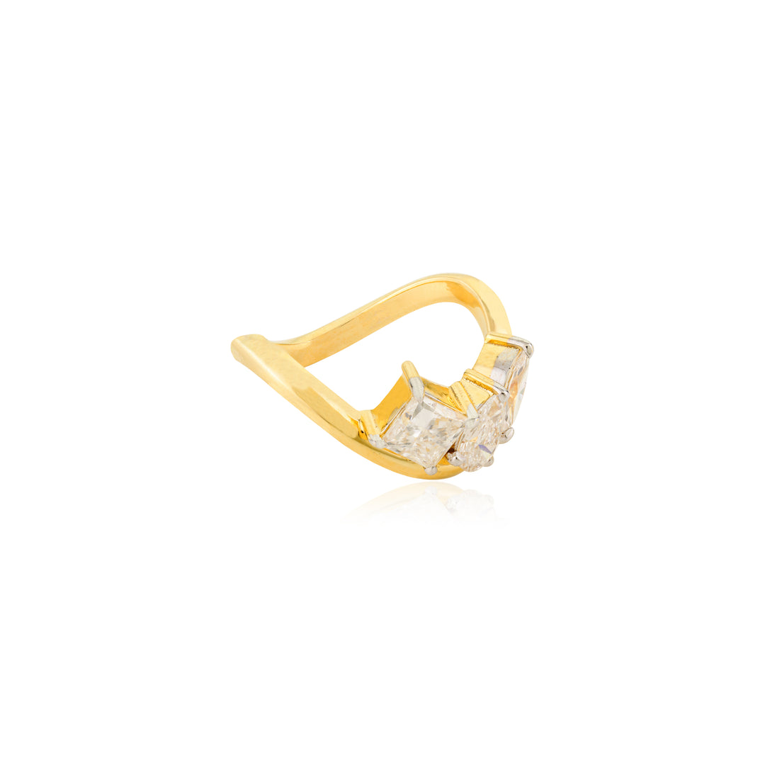 Curved Multi Diamond Ring