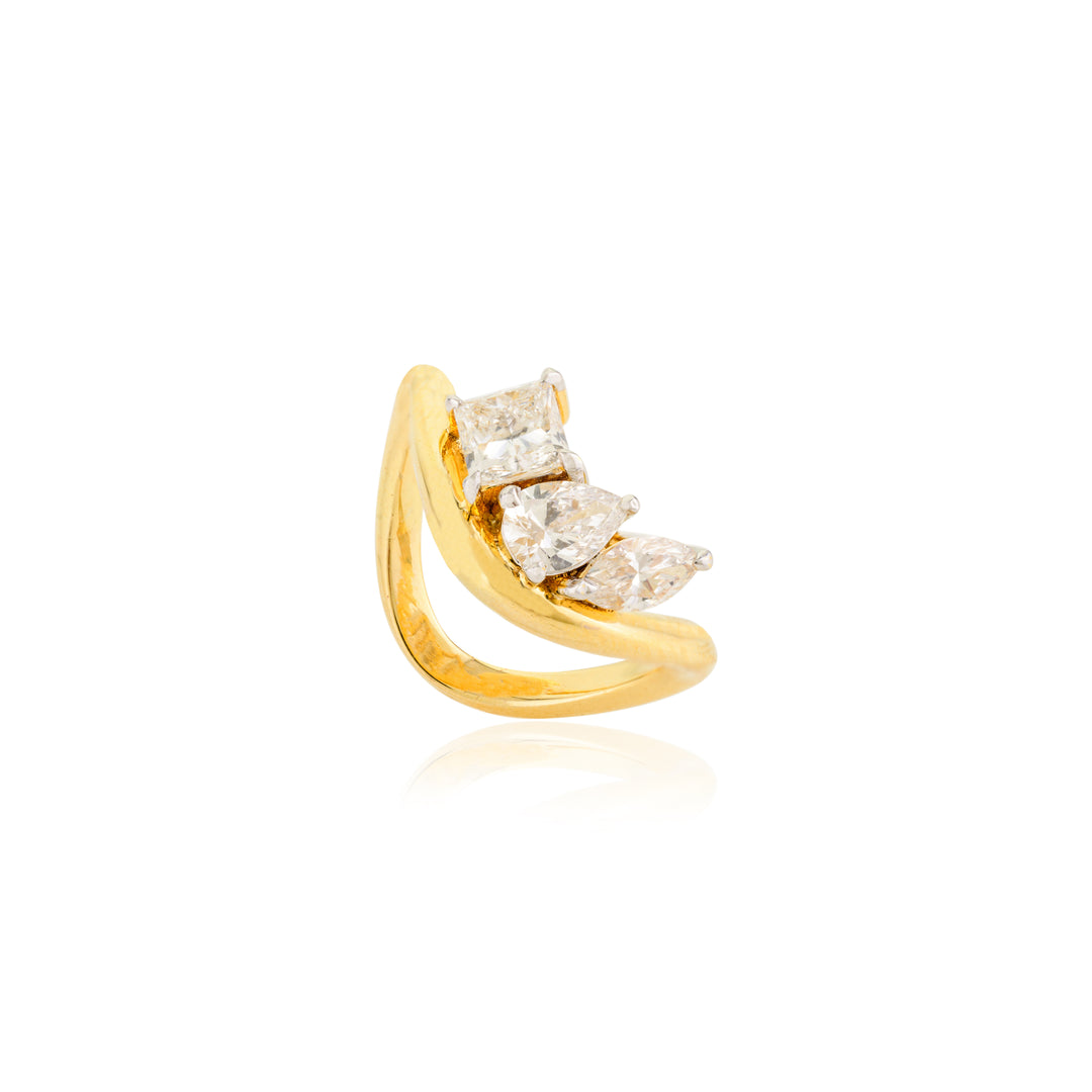 Curved Multi Diamond Ring