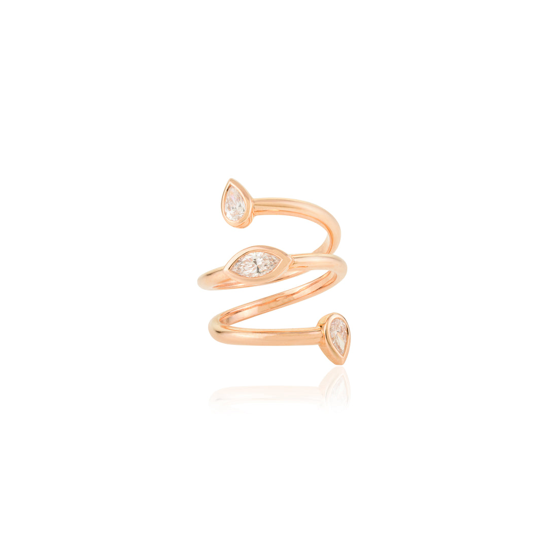 Lab grown diamond Spiral Statement Ring