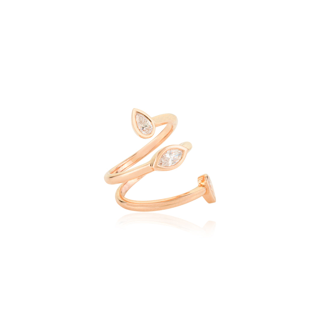 Lab grown diamond Spiral Statement Ring