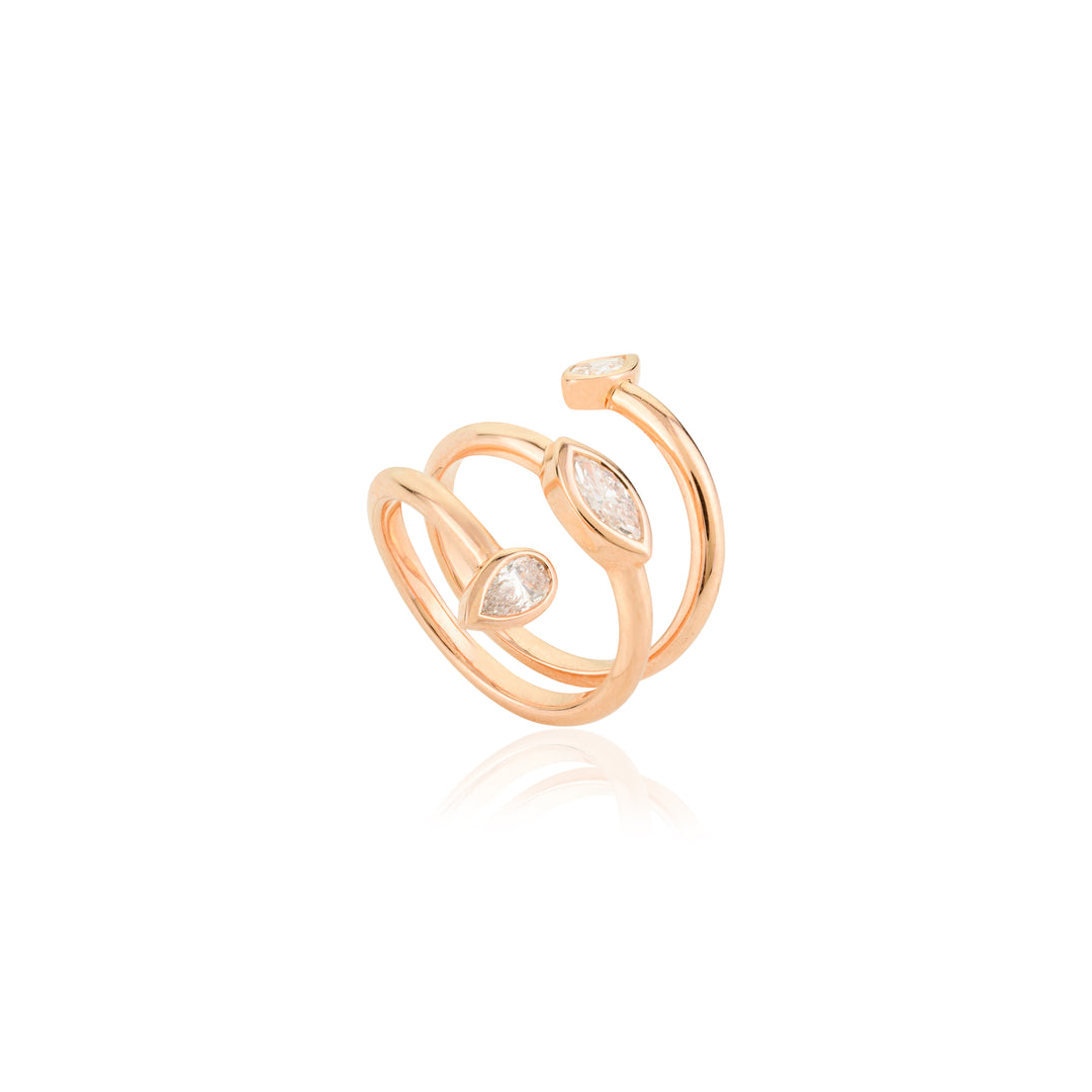 Lab grown diamond Spiral Statement Ring