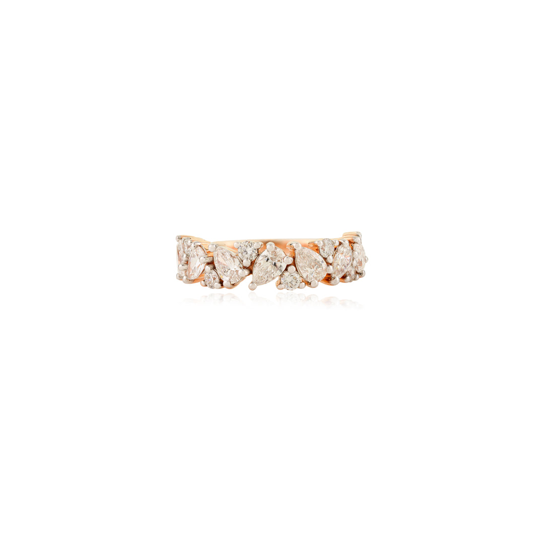 Dazzle Round & Pear Diamond Half eternity Band