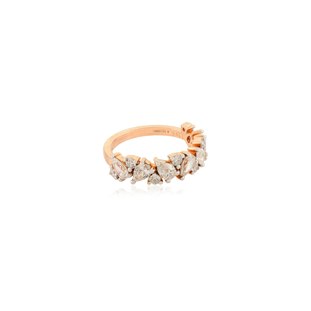 Dazzle Round & Pear Diamond Half eternity Band
