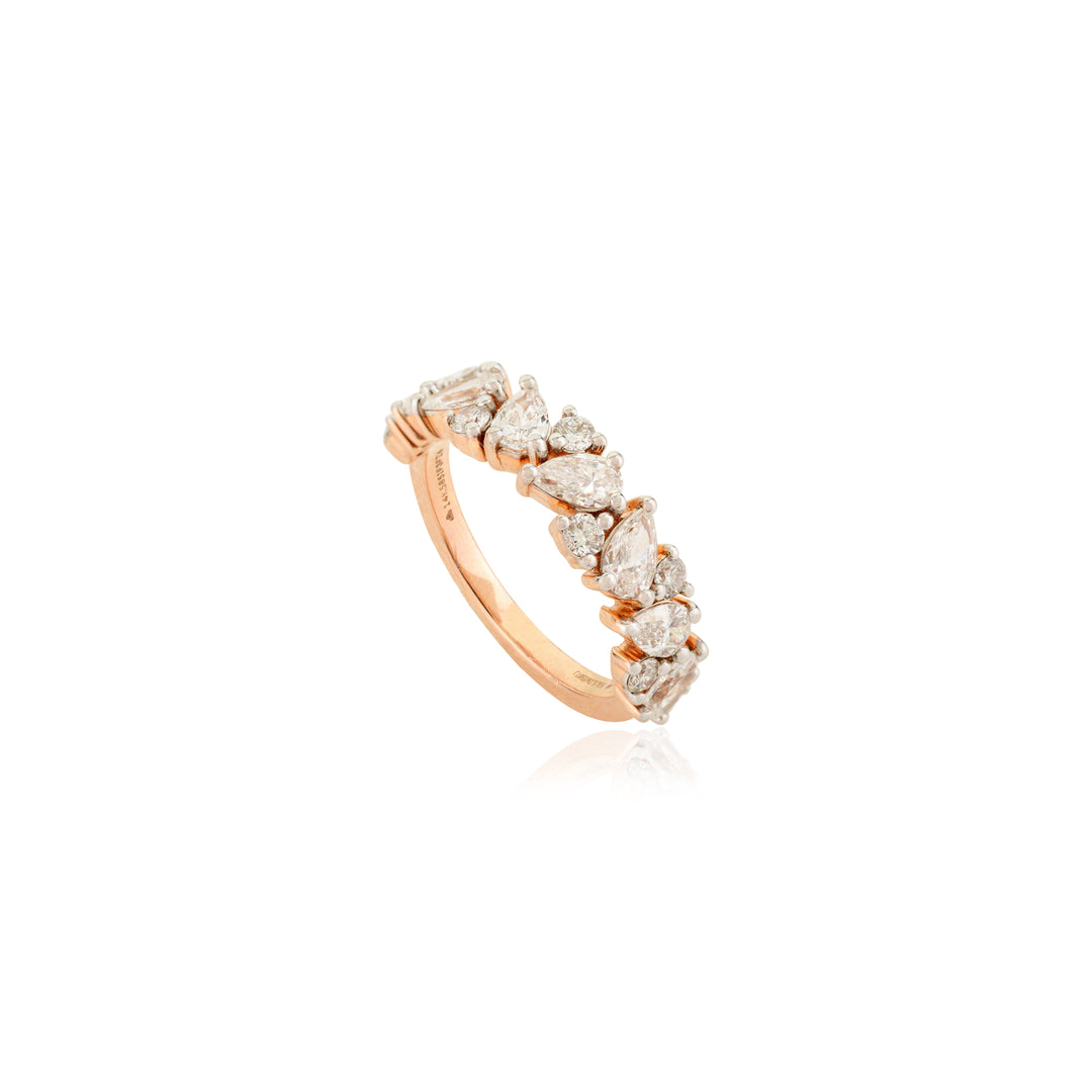 Dazzle Round & Pear Diamond Half eternity Band