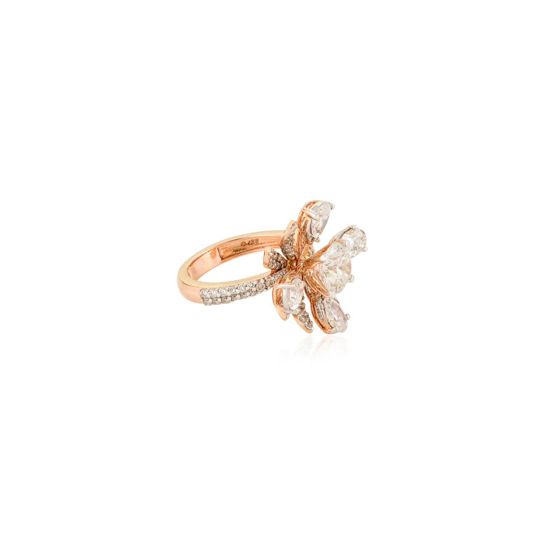 Lotus Flower Lab Grown Diamond Ring