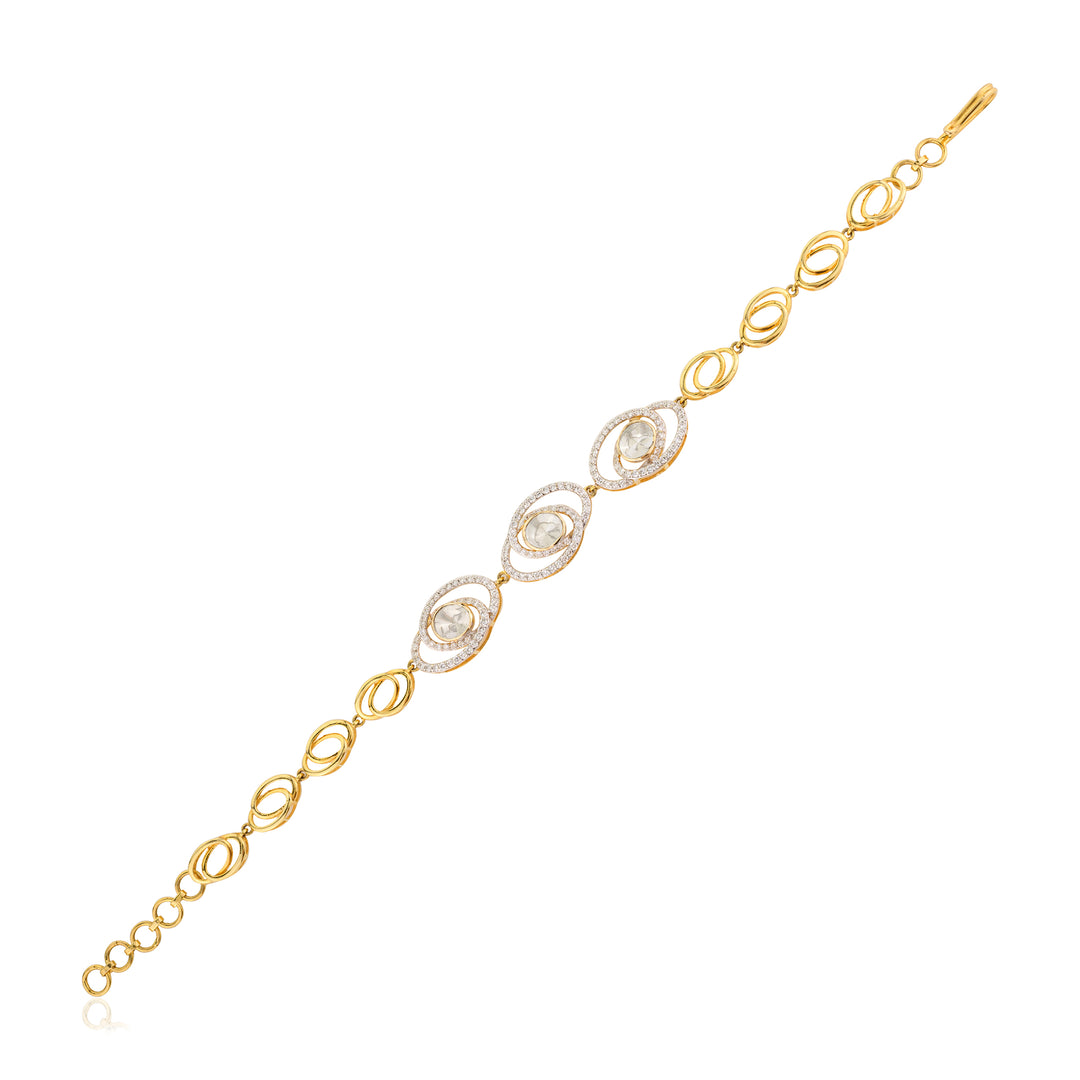 Twisted Diamond Polki Bracelet