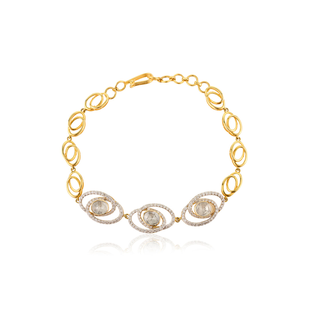 Twisted Diamond Polki Bracelet