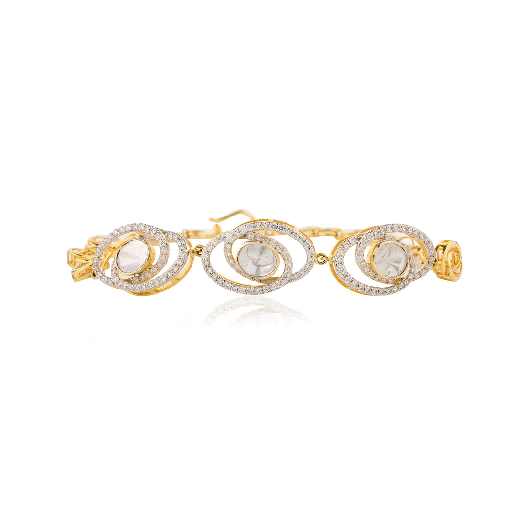 Twisted Diamond Polki Bracelet