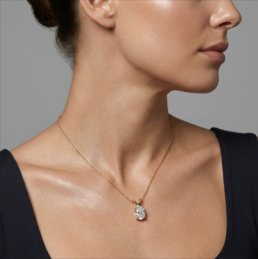 Oval Solitaire Pendant (0.75ct)