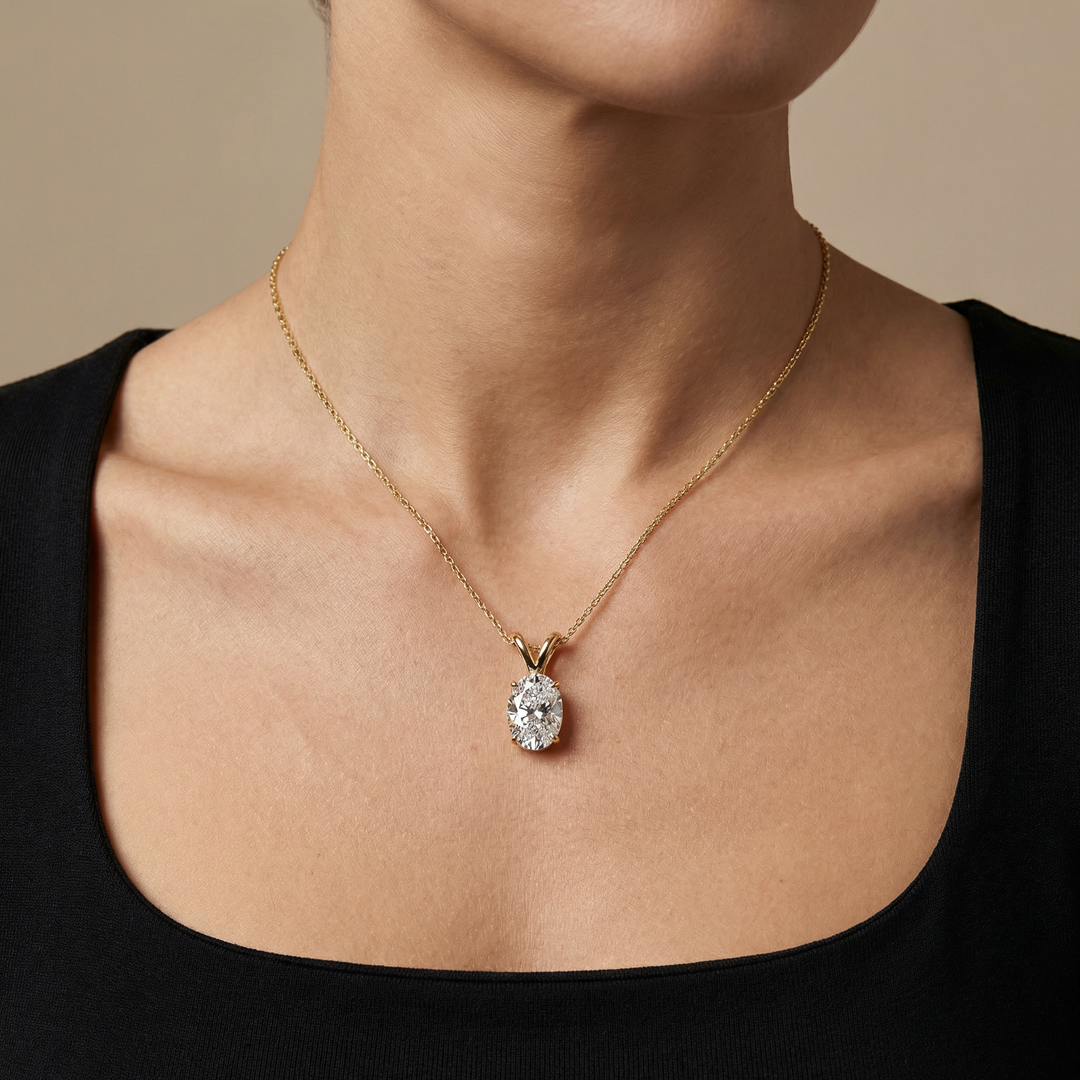 Oval Solitaire Pendant (1 ct)