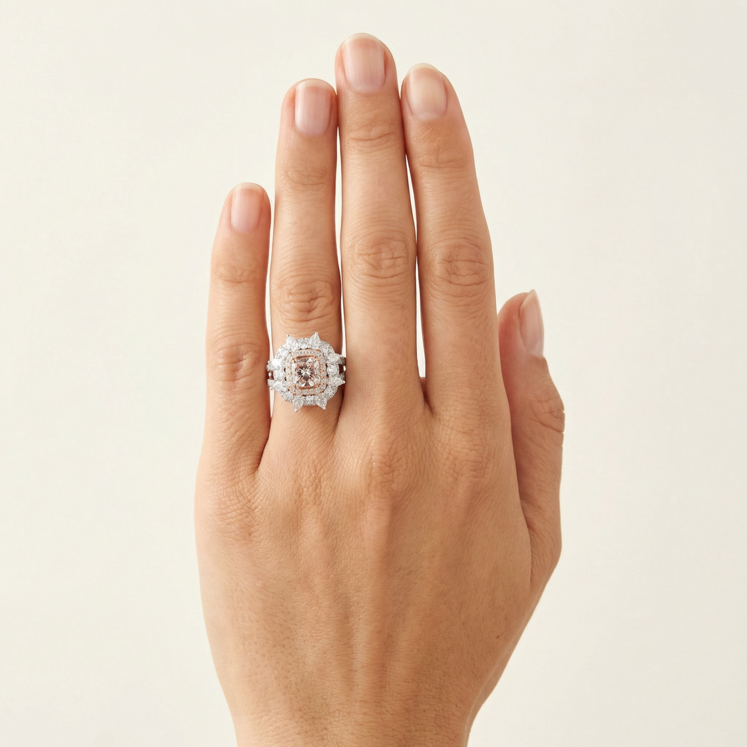 Pink Lab Grown Diamond Cocktail Ring